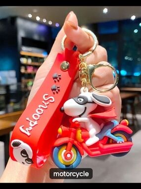 Snoopy Motorcycle Keychain and Card Holder